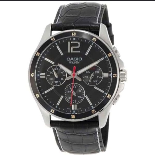 ساعه كاسيو رجالي جلد  MTP-1374L-1AVDF