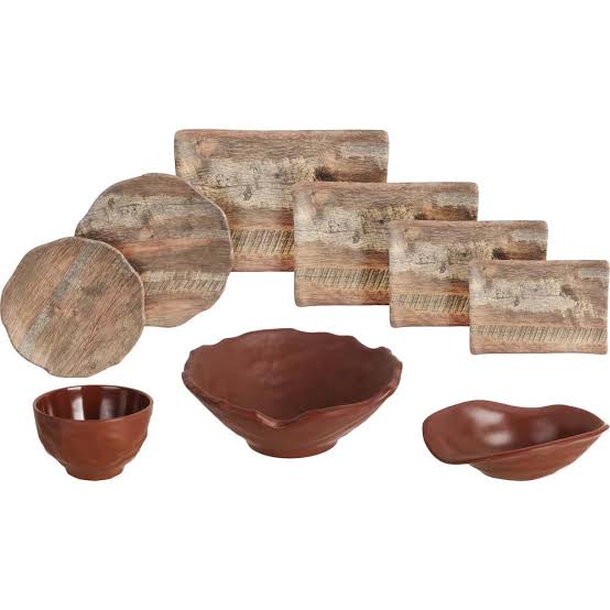 طقم ميلامين تركي 35 قطعه مربع