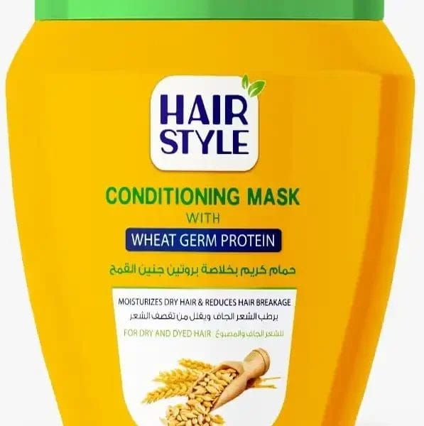 هير ستايل حمام كريم بخلاصة جنين القمح للشعر الجاف والمصبوغ 1 لتر